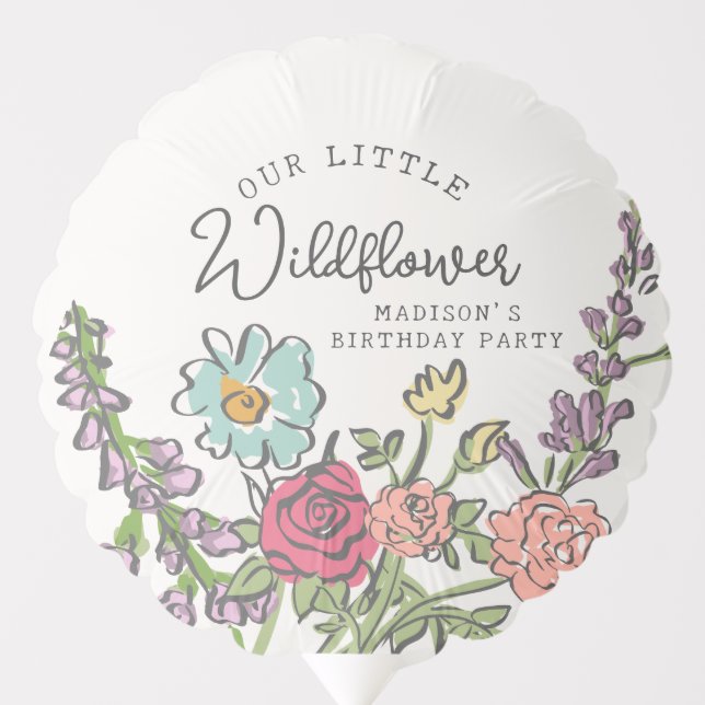 Summer Garden Party Bright Floral Birthday Party Balloon (Front)