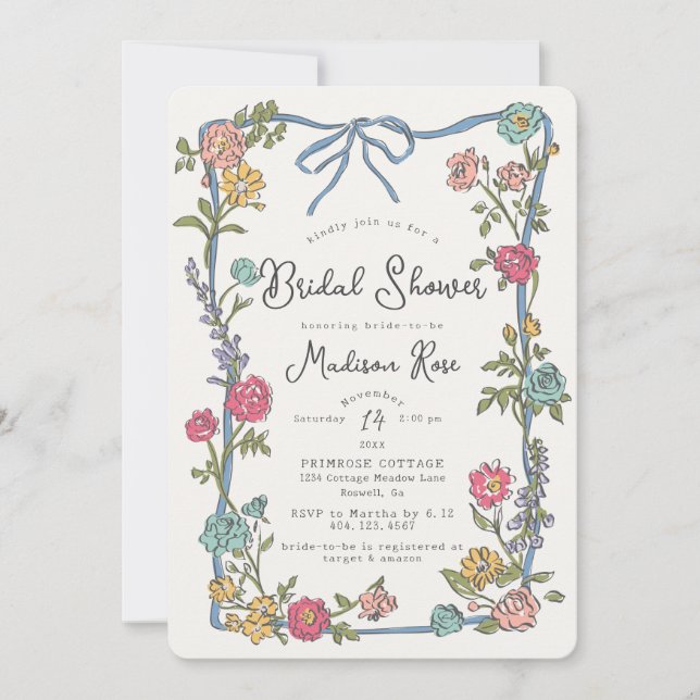 Summer Garden Party Bright Floral Bridal Shower (Front)