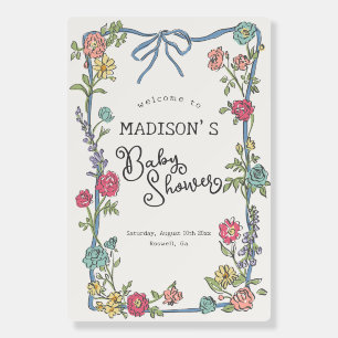 Summer Garden Party Floral Baby Shower Welcome Foam Board