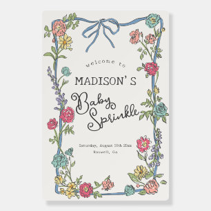 Summer Garden Party Floral Baby Sprinkle Welcome Foam Board