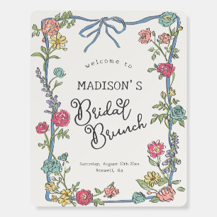 Summer Garden Party Floral Bridal Brunch Welcome Foam Board