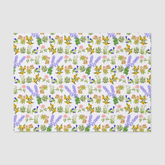 Summer Garden Party Floral Tissue Paper (Front)