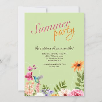 Summer Garden Party Invitation by PixiePrints at Zazzle