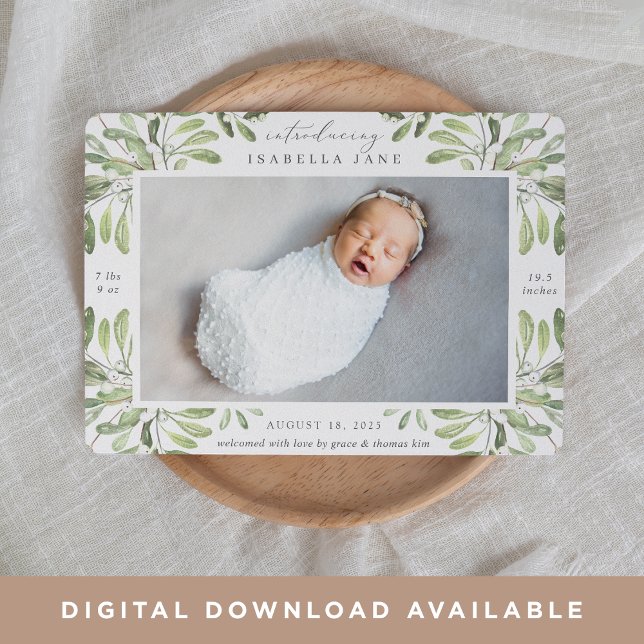Summer Garden | Photo Birth Announcement (Creator Uploaded)