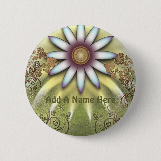 Summer Garden Pinback Button (Front)