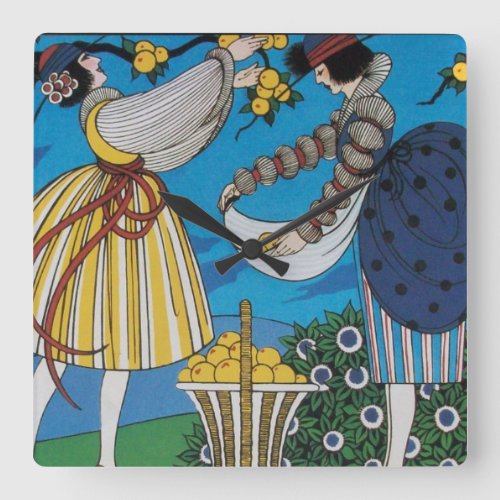 SUMMER GARDEN SQUARE WALL CLOCK