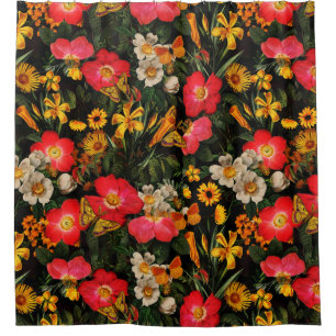Summer Garden - Vintage Redouté Cottage Roses 3 Shower Curtain