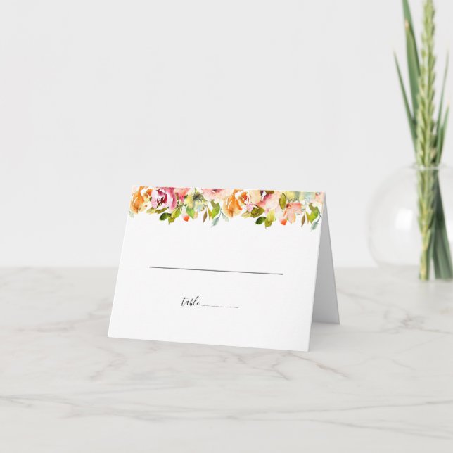 Summer Garden Watercolor Floral Wedding  Card (Front)