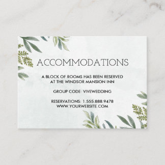 Summer Garden Watercolor Floral Wedding Enclosure Card