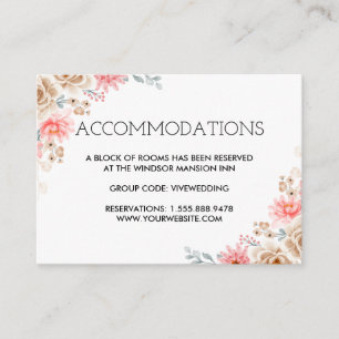 Summer Garden Watercolor Floral Wedding Enclosure Card