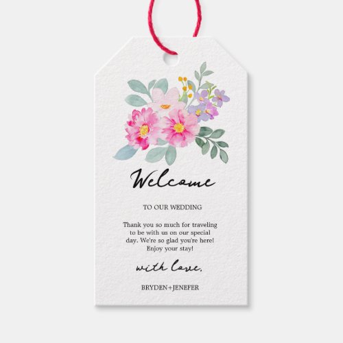 Summer Garden Watercolor Floral Wedding Gift Tags
