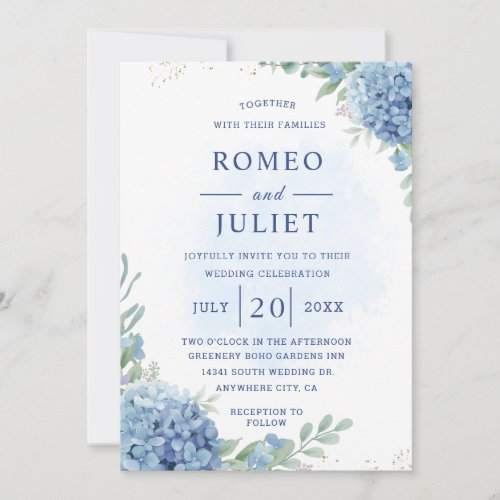 Summer Garden Watercolor Floral Wedding Invitation