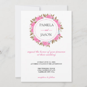 Summer Garden Watercolor Floral wedding Invitation