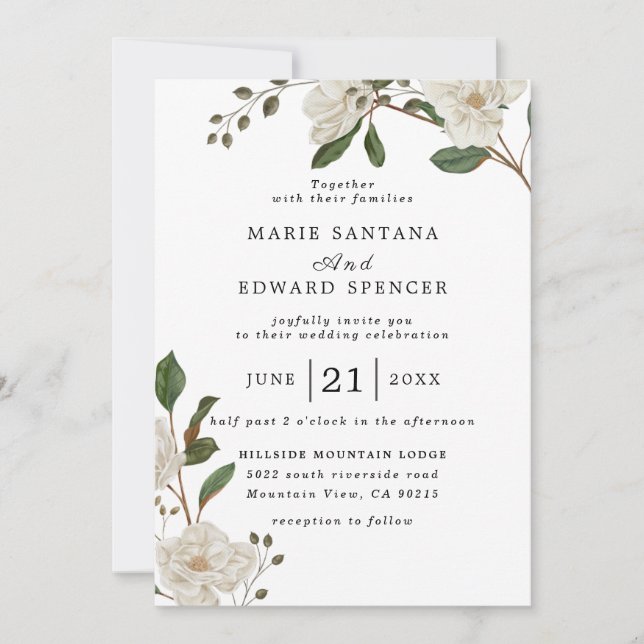 Summer Garden Watercolor Floral Wedding Invitation (Front)