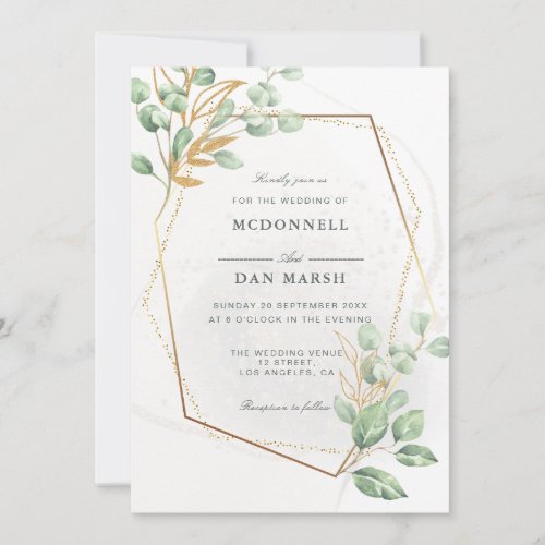 Summer Garden Watercolor Floral Wedding Invitation