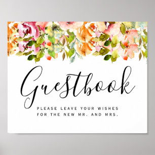 Summer Garden Watercolor Floral Wedding Poster