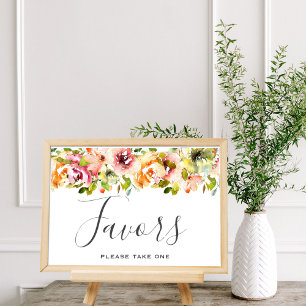 Summer Garden Watercolor Floral Wedding Poster