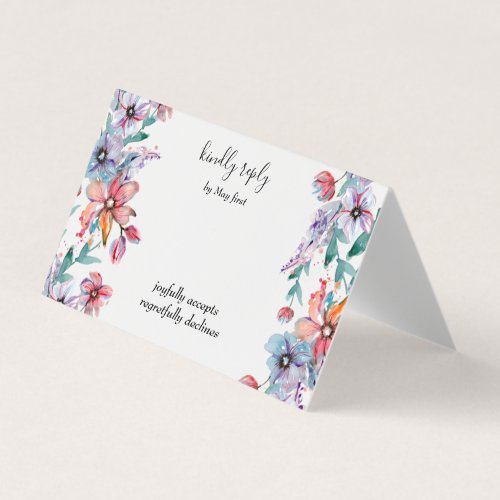 Summer Garden  Watercolor Floral Wedding RSVP