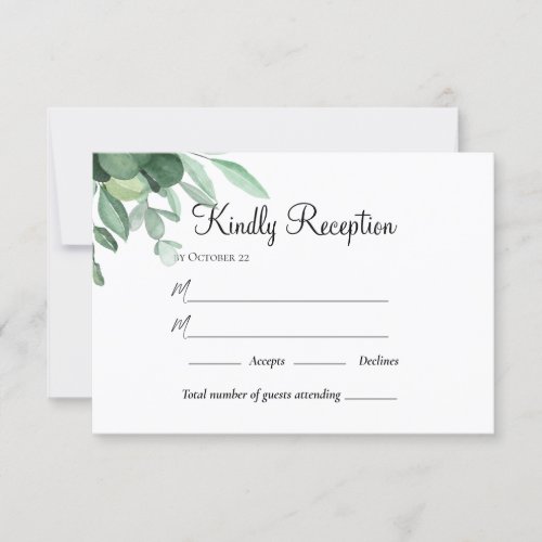 Summer Garden Watercolor Floral Wedding RSVP Card