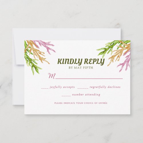 Summer Garden Watercolor Floral Wedding RSVP Card