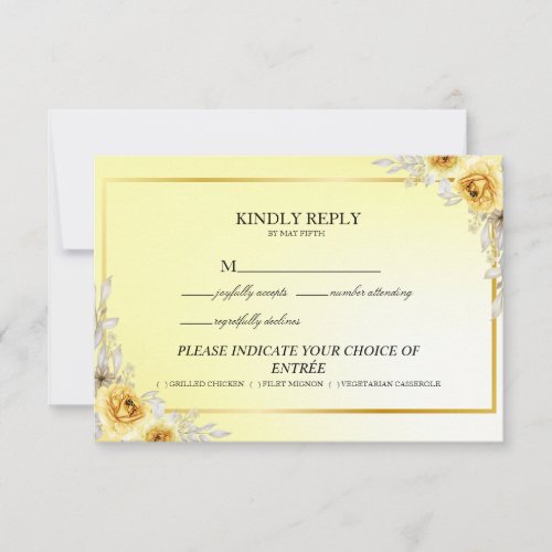 Summer Garden Watercolor Floral Wedding RSVP Card