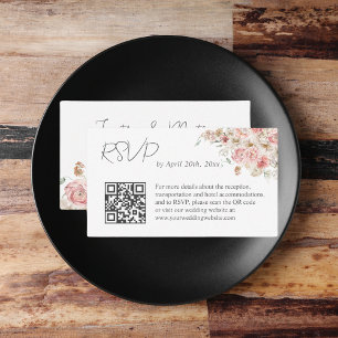 Summer Garden Watercolour Floral Wedding Enclosure Card