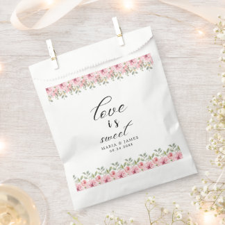 Summer Garden Watercolour Floral Wedding Favor Bag