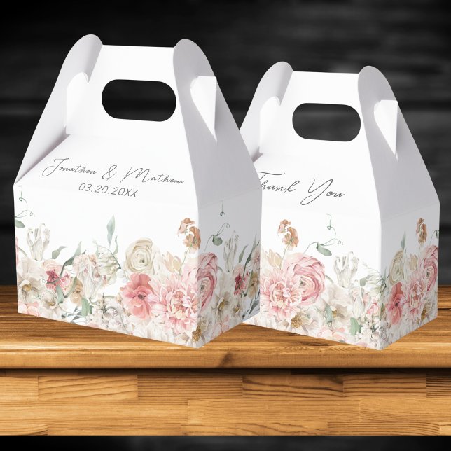Summer Garden Watercolour Floral Wedding Favor Boxes (Summer Garden Watercolour Floral Wedding Favor Boxes
)