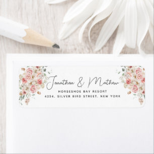 Summer Garden Watercolour Floral Wedding Label