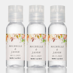 summer garden wedding monogram hand sanitizer