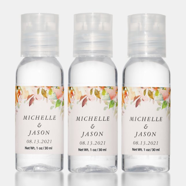 summer garden wedding monogram hand sanitizer (Set)