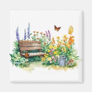 Summer Garden with Butterflies Magnet