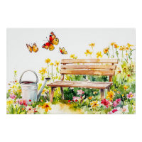Summer Garden with Butterflies