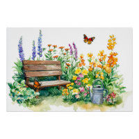 Summer Garden with Butterflies