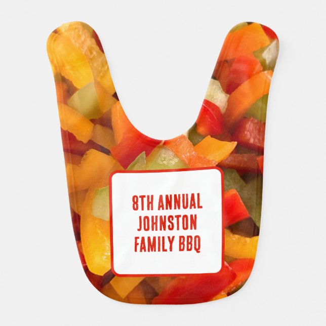 Summer Gathering Food Photo Family Reunion BBQ Baby Bib (Front)