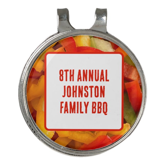 Summer Gathering Food Photo Family Reunion BBQ Golf Hat Clip (Front)