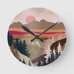 Summer Geese Round Clock