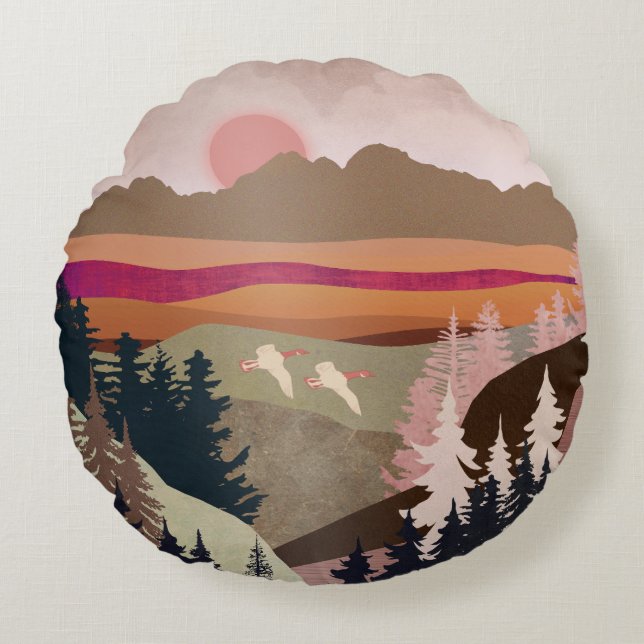 Summer Geese Round Pillow (Front)