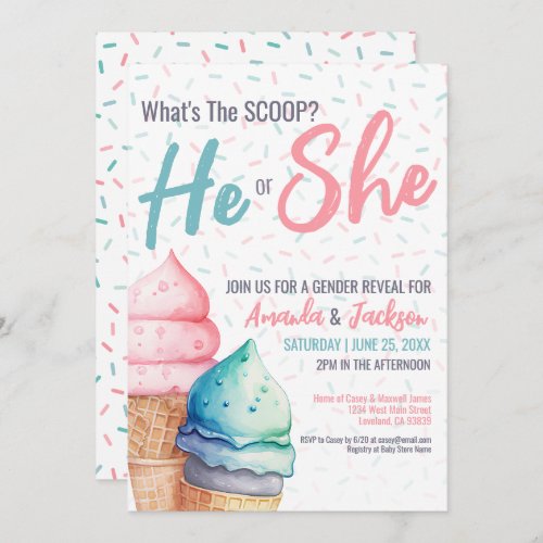 Summer Gender Reveal Party Invitation