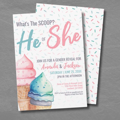 Summer Gender Reveal Party Invitation