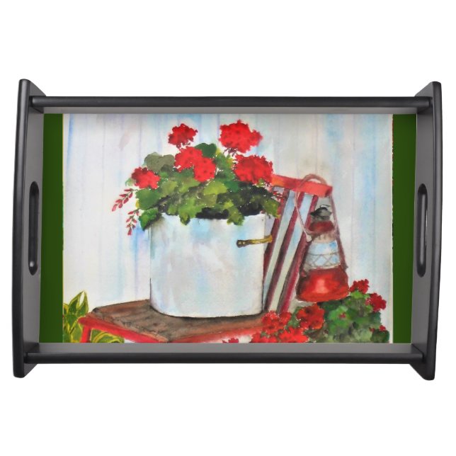 Summer Geraniums, Serving Tray (Front)