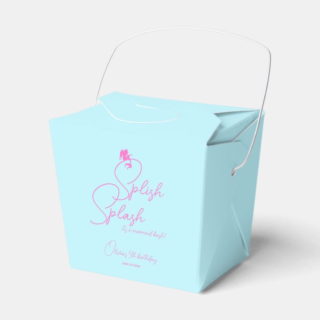Summer Girl Mermaid Simple Modern  Favor Boxes (Front Side)