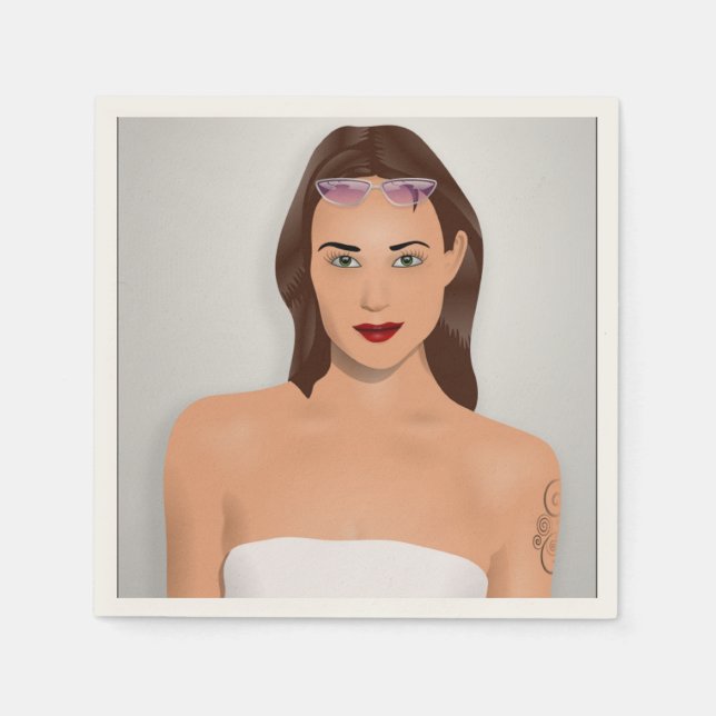 SUMMER GIRL PAPER NAPKINS (Front)
