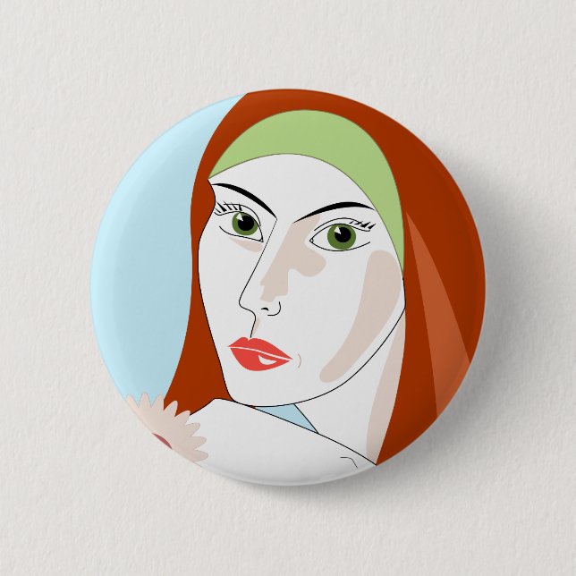 Summer Girl Pinback Button (Front)