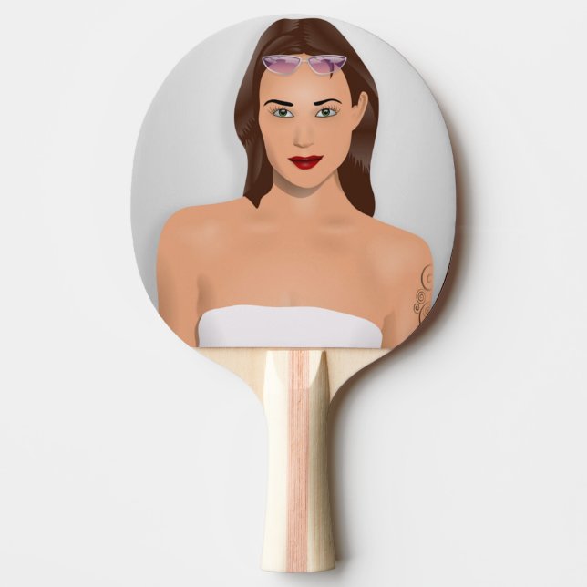 SUMMER GIRL Ping-Pong PADDLE (Front)