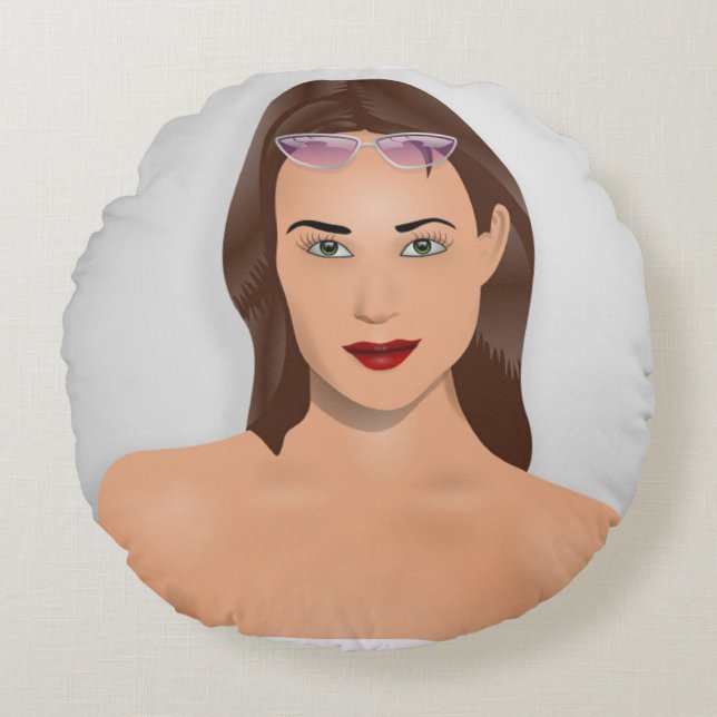 SUMMER GIRL ROUND PILLOW (Front)