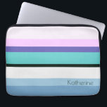 Summer girly mermaid inspired stripe colorful laptop sleeve<br><div class="desc">Fresh pattern in pink,  purple,  green,  white and blue.</div>