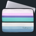 Summer girly mermaid inspired stripe colorful laptop sleeve<br><div class="desc">Fresh pattern in pink,  purple,  green,  white and blue.</div>