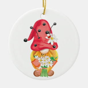 summer gnome 1 ceramic ornament