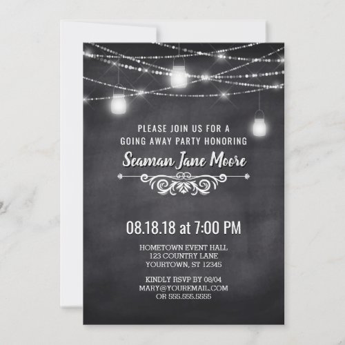 Summer Going Away Party Mason Jar Lights Invite